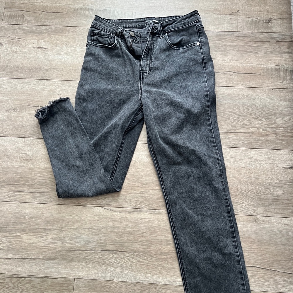 Fashion Nova Gray Skinny Jeans with Textured Denim